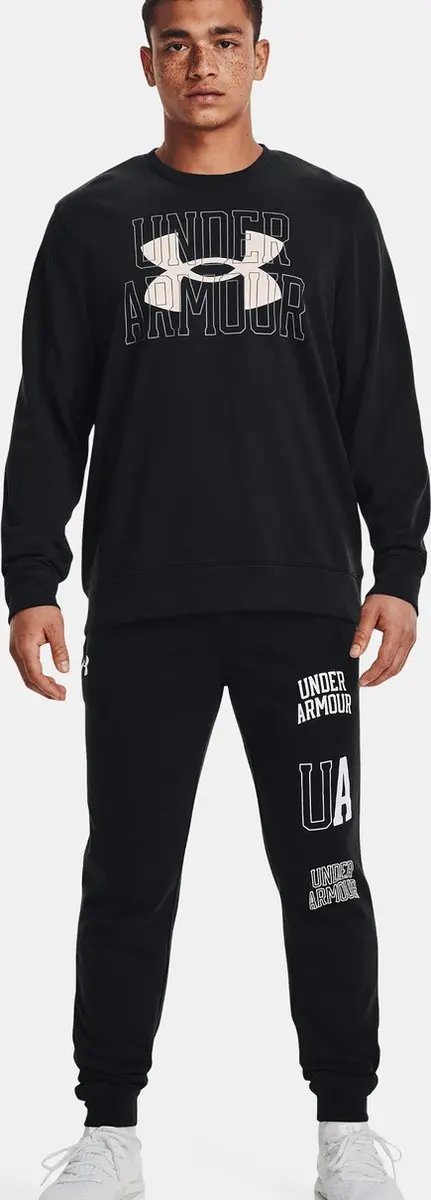 Under Armour Rivaliserende Terry Logo Crew - Zwart