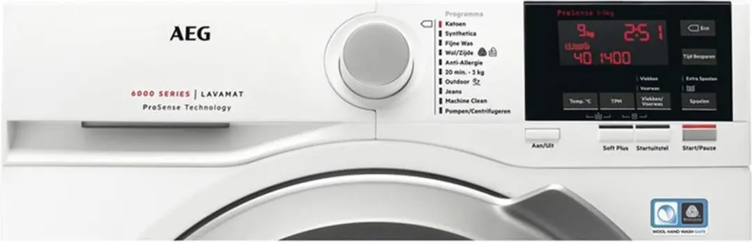AEG 6000 Serie L6FBBERLIN Wasmachine 9kg - 1400rpm - Wit - afbeelding 4 van 6