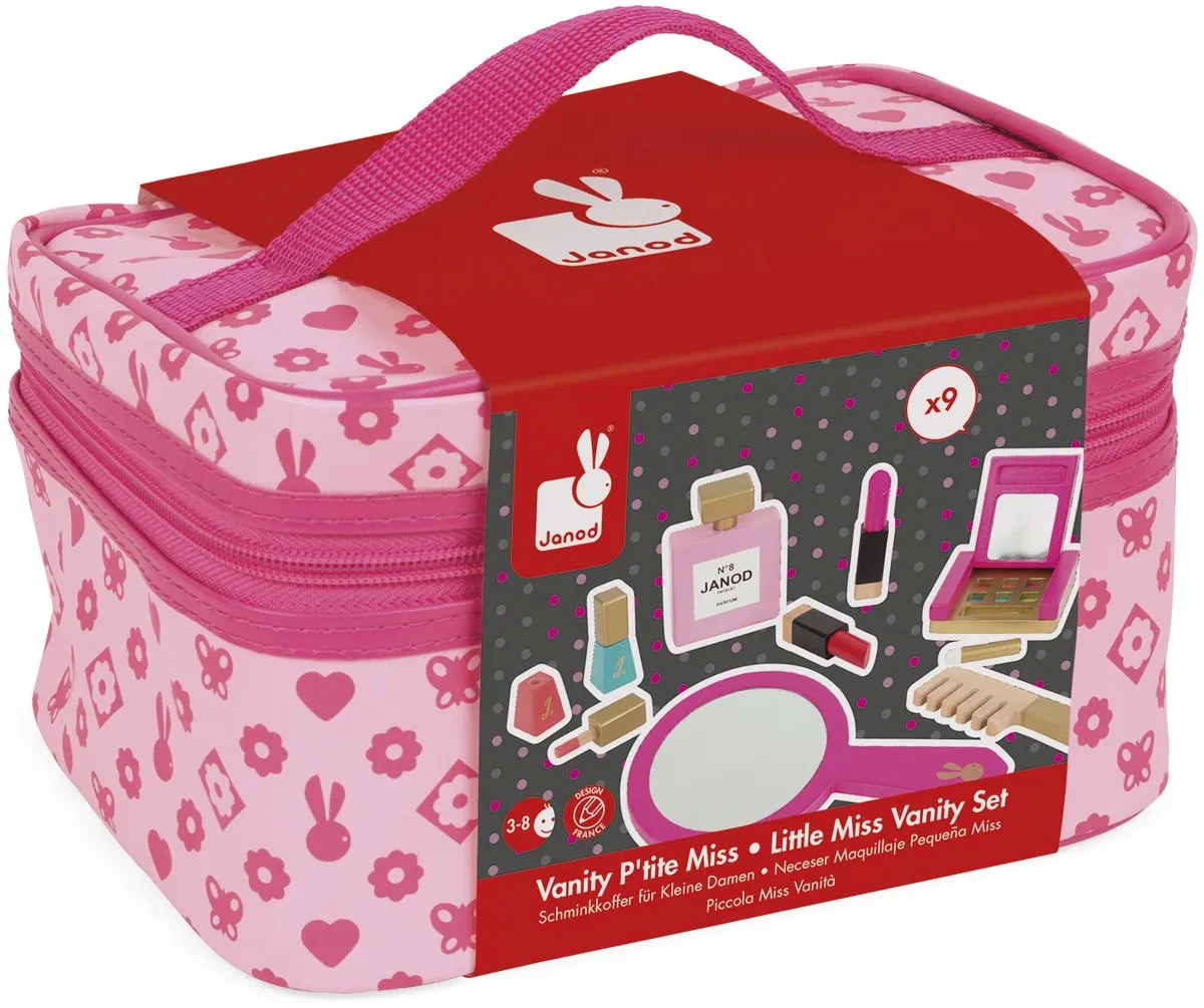 Janod P'Tite Miss Beautycase 6514 Speelgoed Make-up - Roze