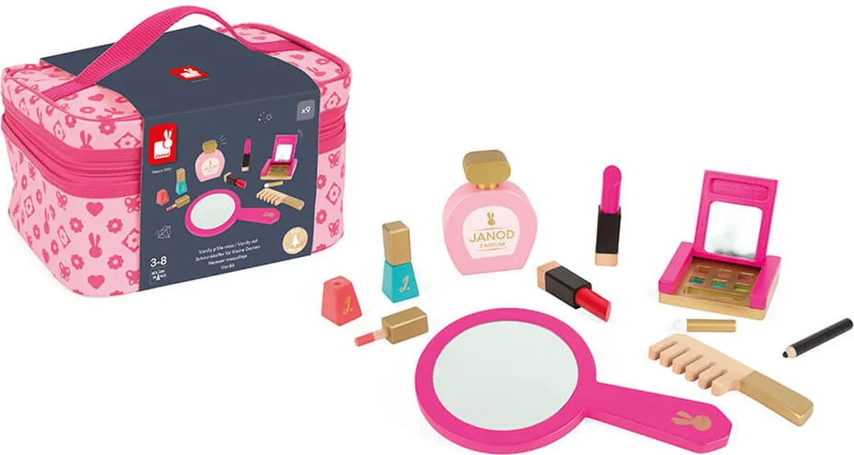 Janod P'Tite Miss Beautycase 6514 Speelgoed Make-up - Roze
