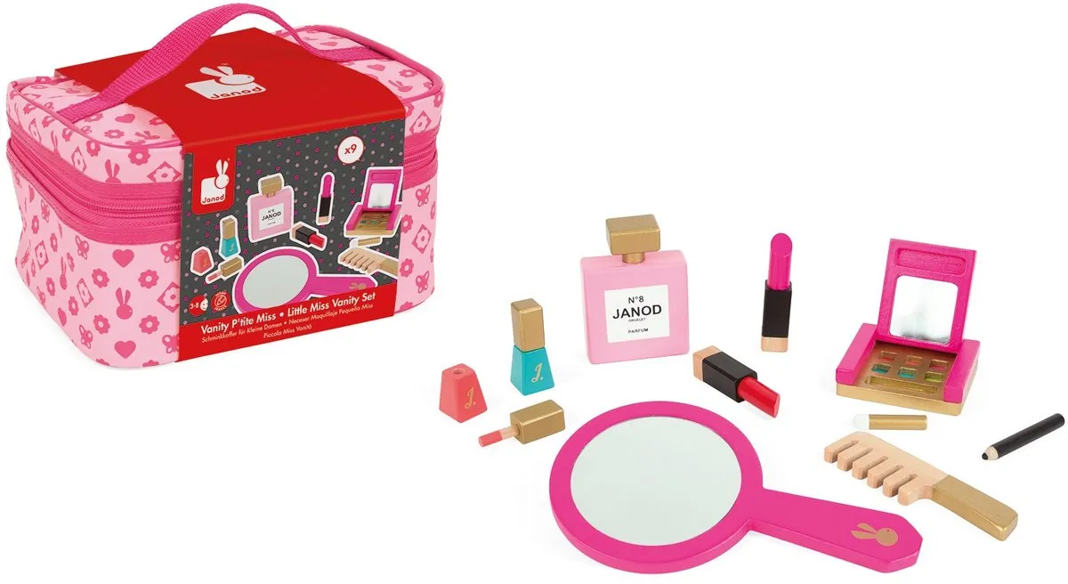 Janod P'Tite Miss Beautycase 6514 Speelgoed Make-up - Roze