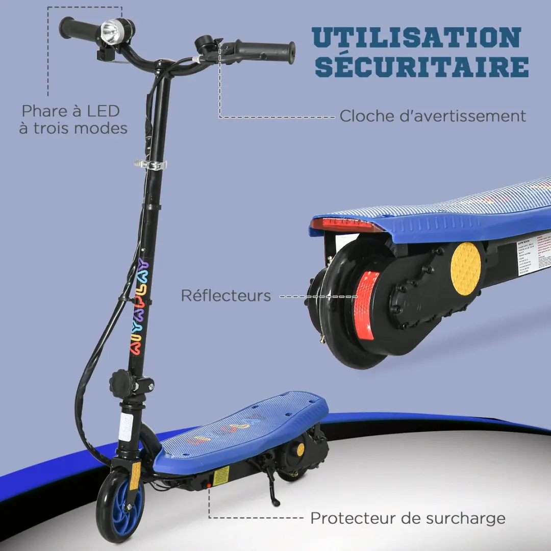 Homcom Elektrische Kinderscooter 120W - Blauw