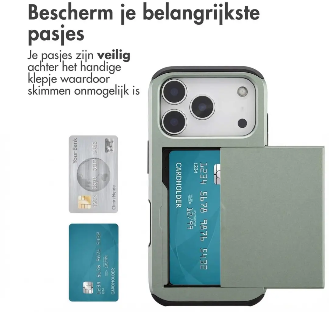 Imoshion Hoesje iPhone 17 Pro - Groen - 2 Pasjes