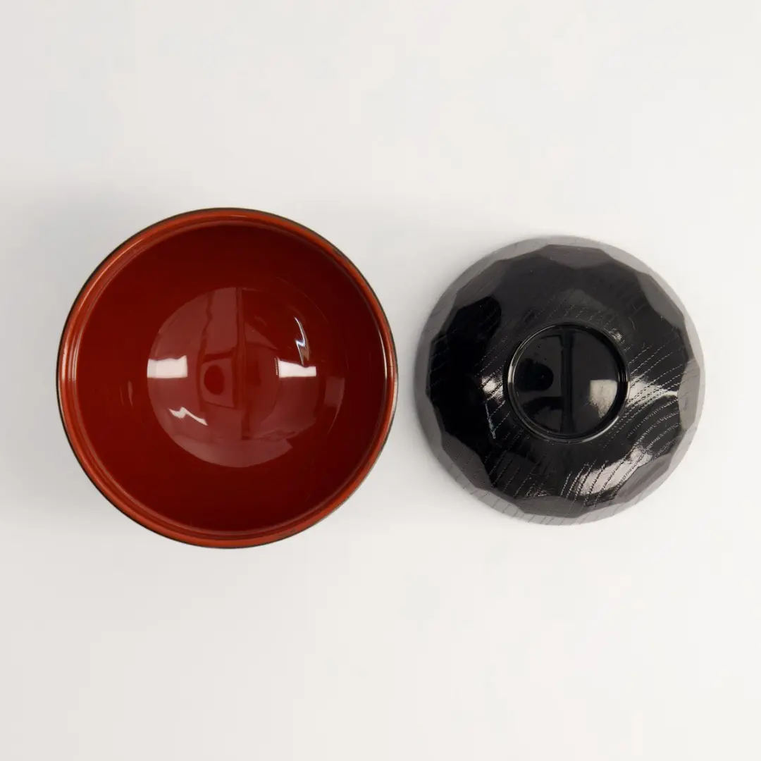Tokyo Design Studio Lacquerware Kom 4116 - 9,5x10cm - Zwart/Rood