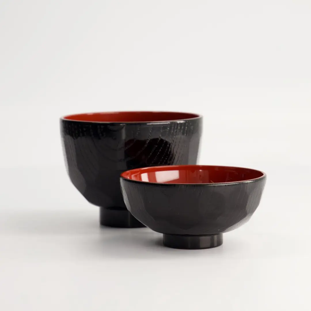 Tokyo Design Studio Lacquerware Kom 4116 - 9,5x10cm - Zwart/Rood