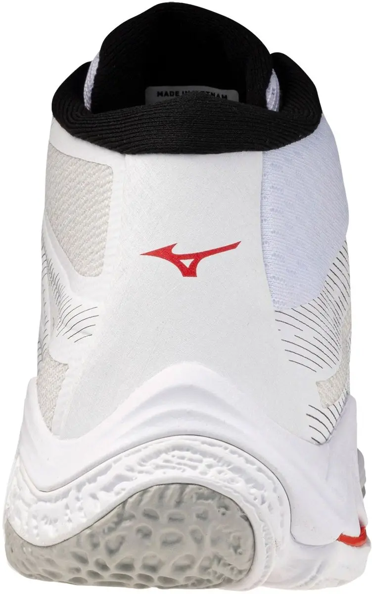 Mizuno Wave Lightning Mid Elite Handbalschoenen 46 - Wit/Zwart/Rood - afbeelding 4 van 6