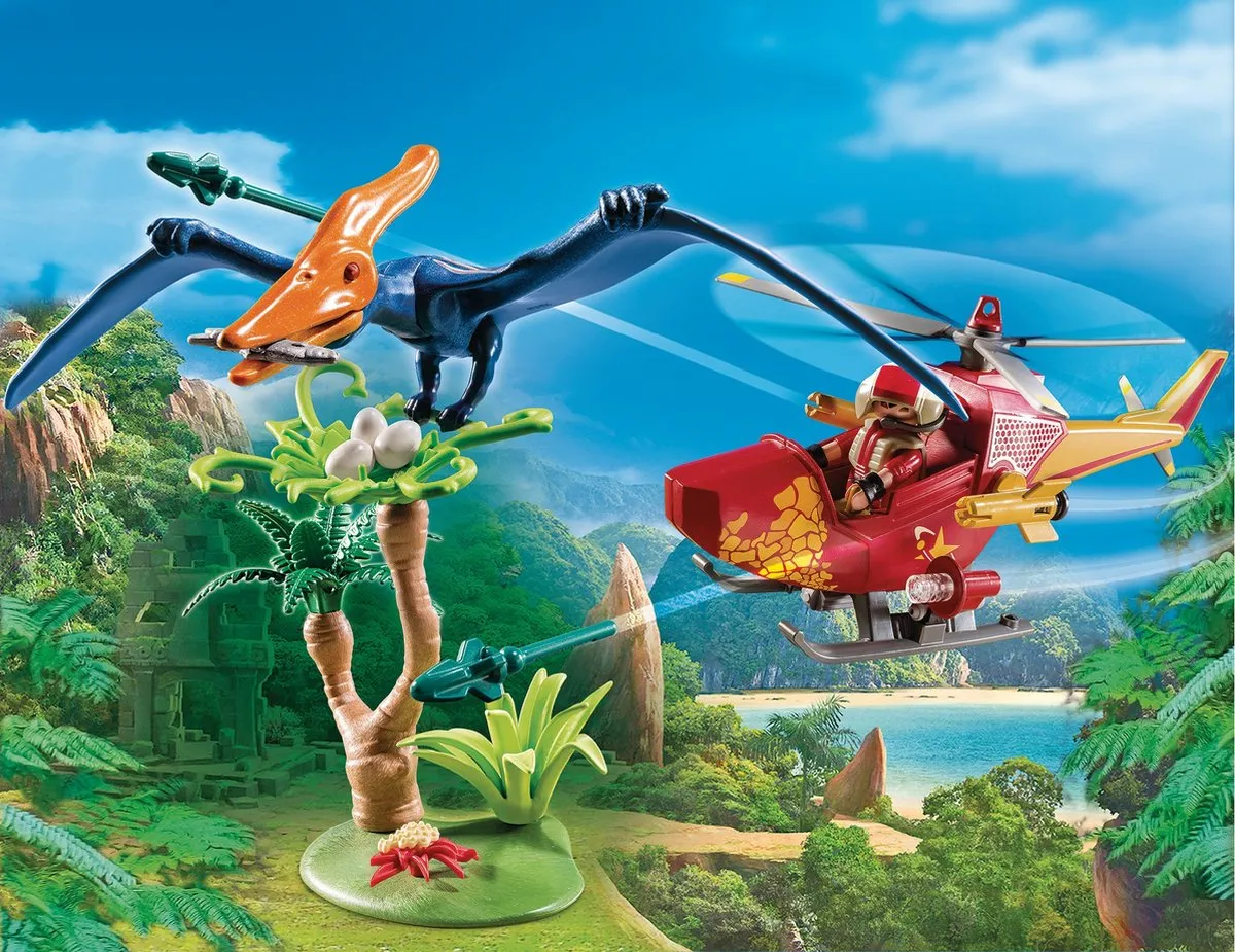 Playmobil Dinos Helikopter met Pteranodon 9430 - Multicolor - afbeelding 6 van 6