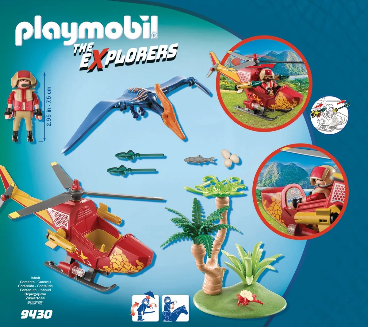 Playmobil Dinos Helikopter met Pteranodon 9430 - Multicolor