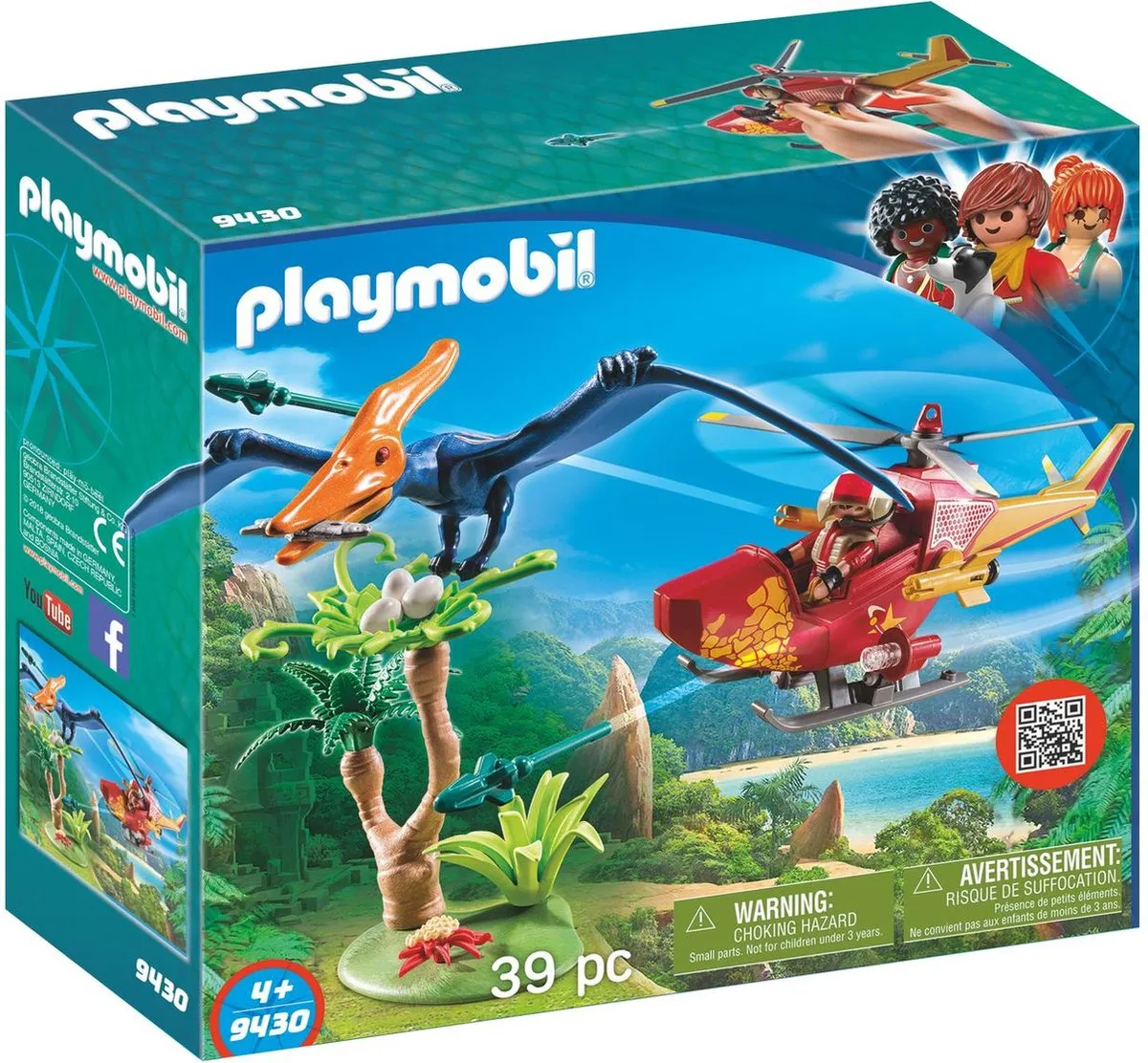 Playmobil Dinos Helikopter met Pteranodon 9430 - Multicolor