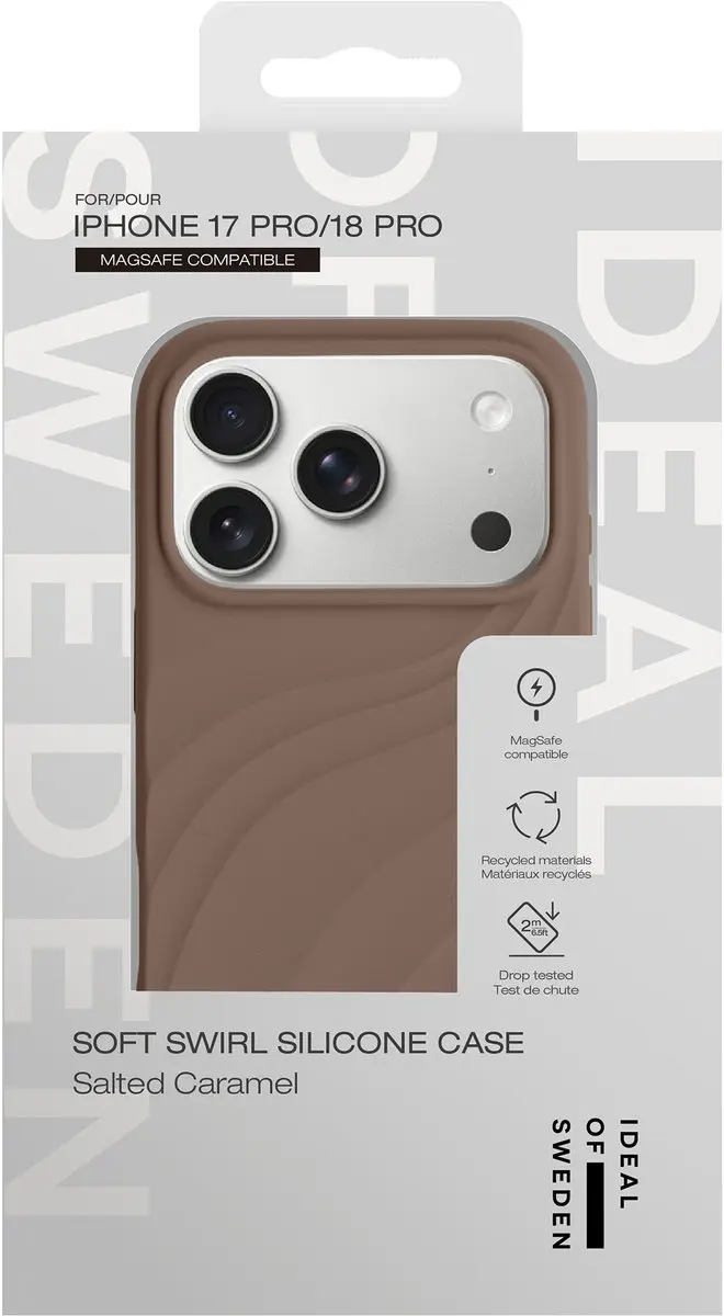 iDeal of Sweden Soft Swirl Silicone Hoes iPhone 17 Pro - Salted Caramel