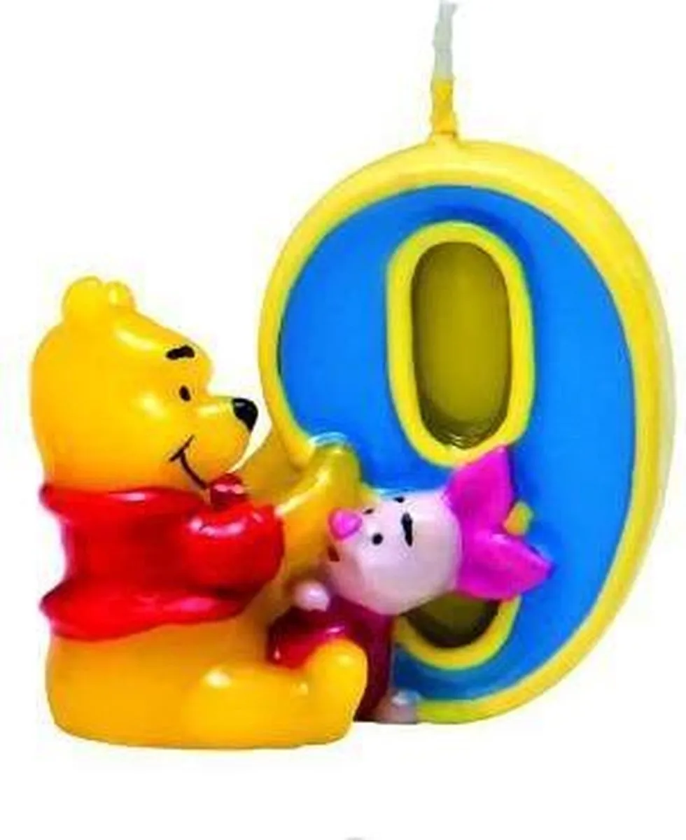 Disney Winnie de Poeh Verjaardagskaars nr 9 - Verkleedaccessoire - 5 Stuks