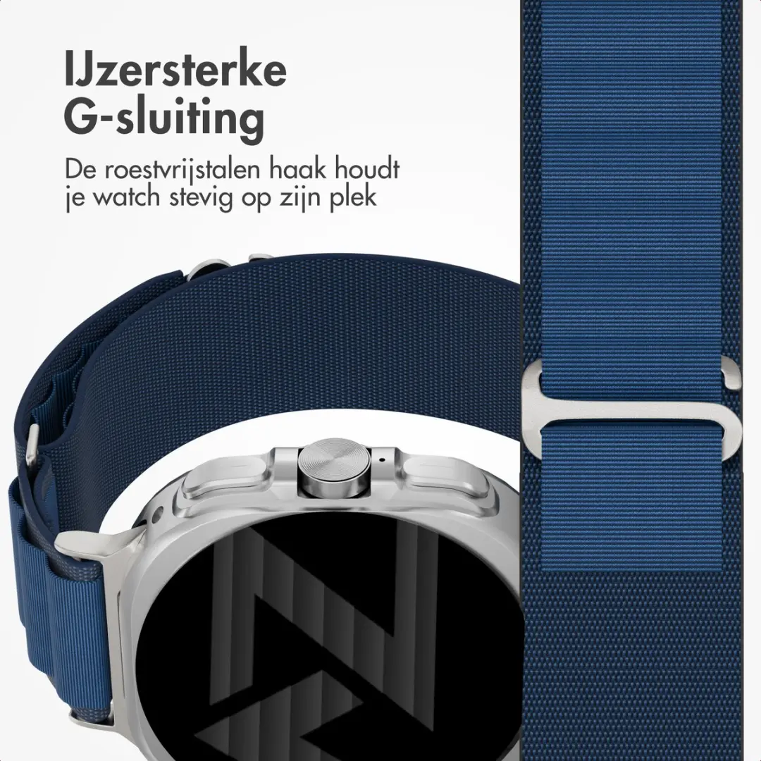 Accezz Nylon Bandje Samsung Galaxy Watch Ultra - Donkerblauw