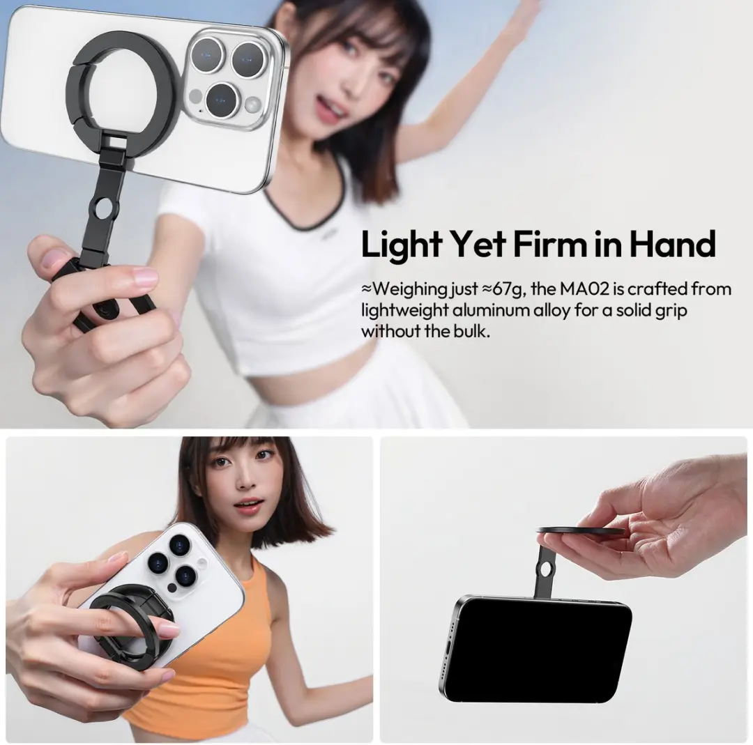 Ulanzi MA02 MagLock Dual Magnetische Telefoonhouder - Zilver