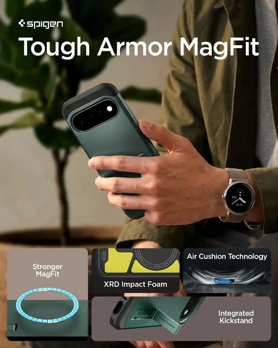 Spigen Tough Armor ACS11854 Hoesje - Google Pixel 11 - Groen
