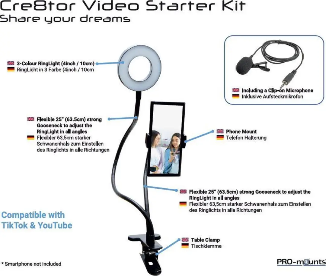 PRO-MOUNTS Cre8tor PM-CRE8TOR Videostarterkit - Zwart