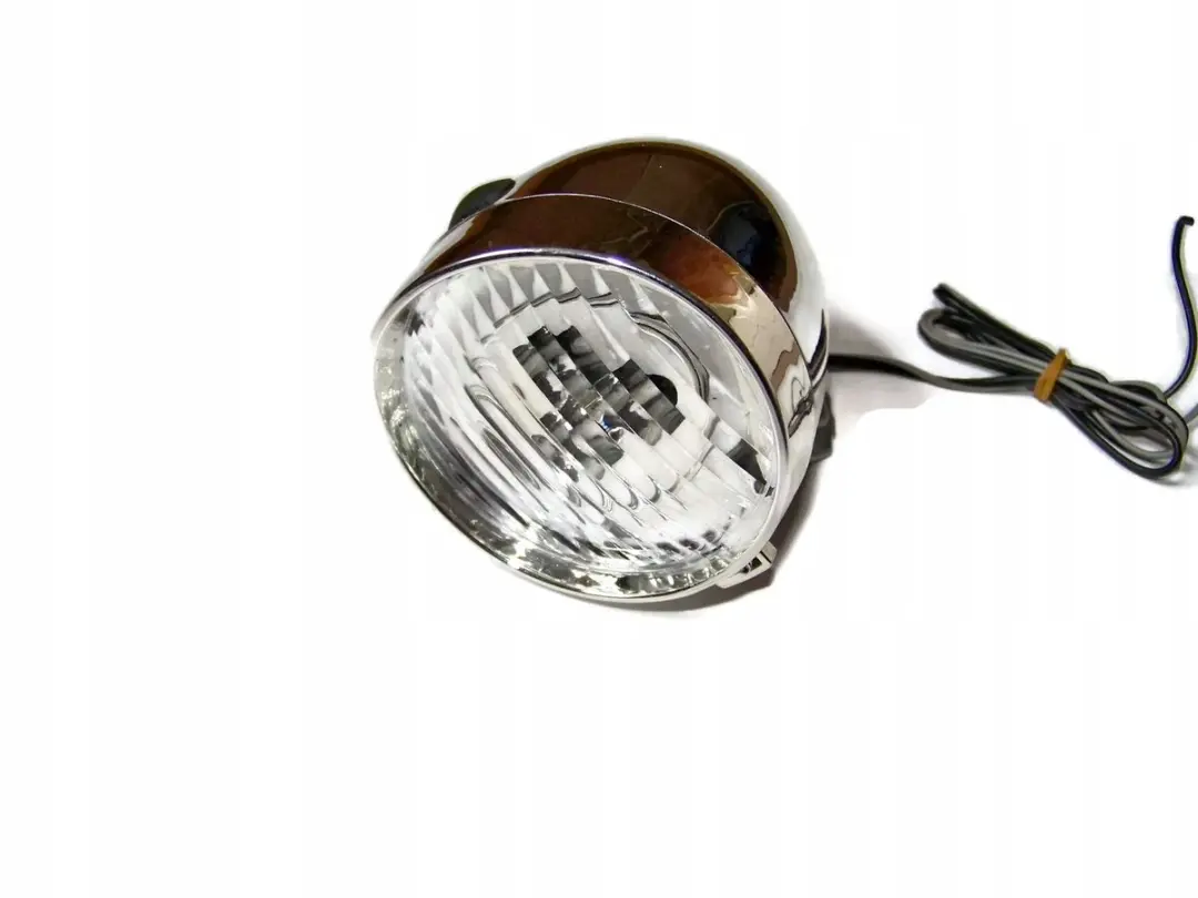 Retro Fietsvoorlicht 3 LED op naafdynamo, chroom