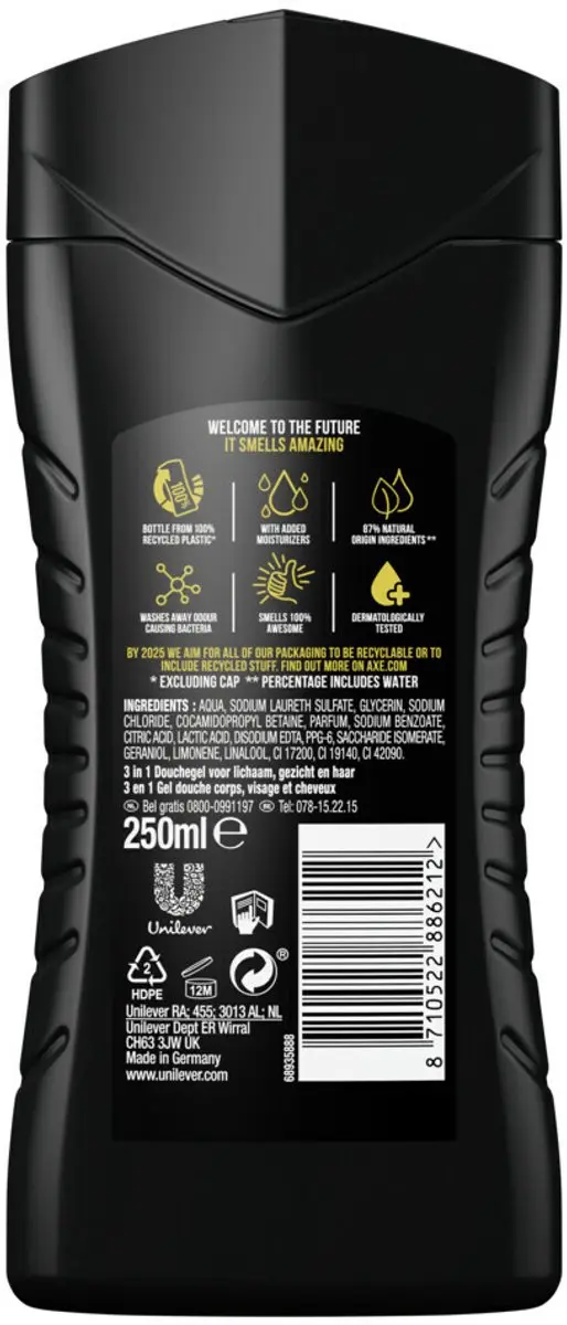 Axe Dark Temptation 3-in-1 Douchegel 1250ml - 5x250ml