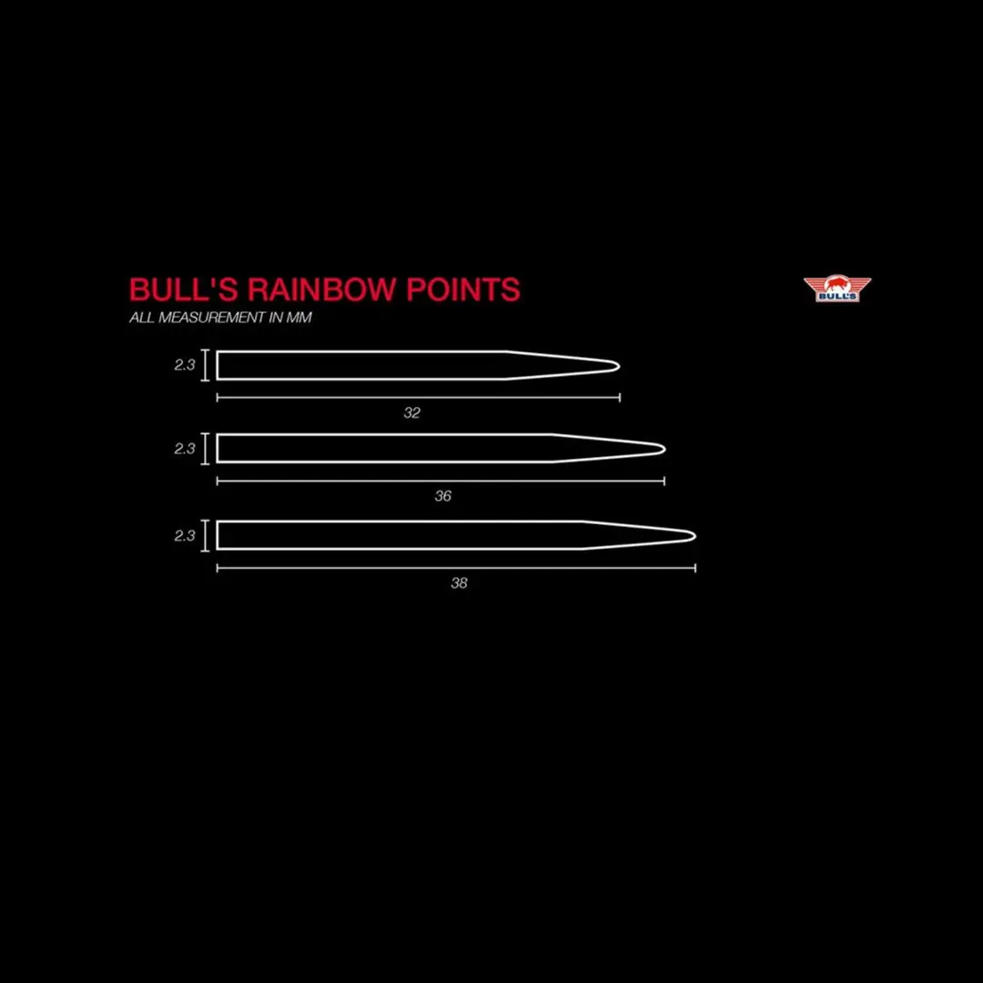 Bull's Steel Rainbow Dartpoints BU-57613 - 3 Stuks - afbeelding 2 van 4