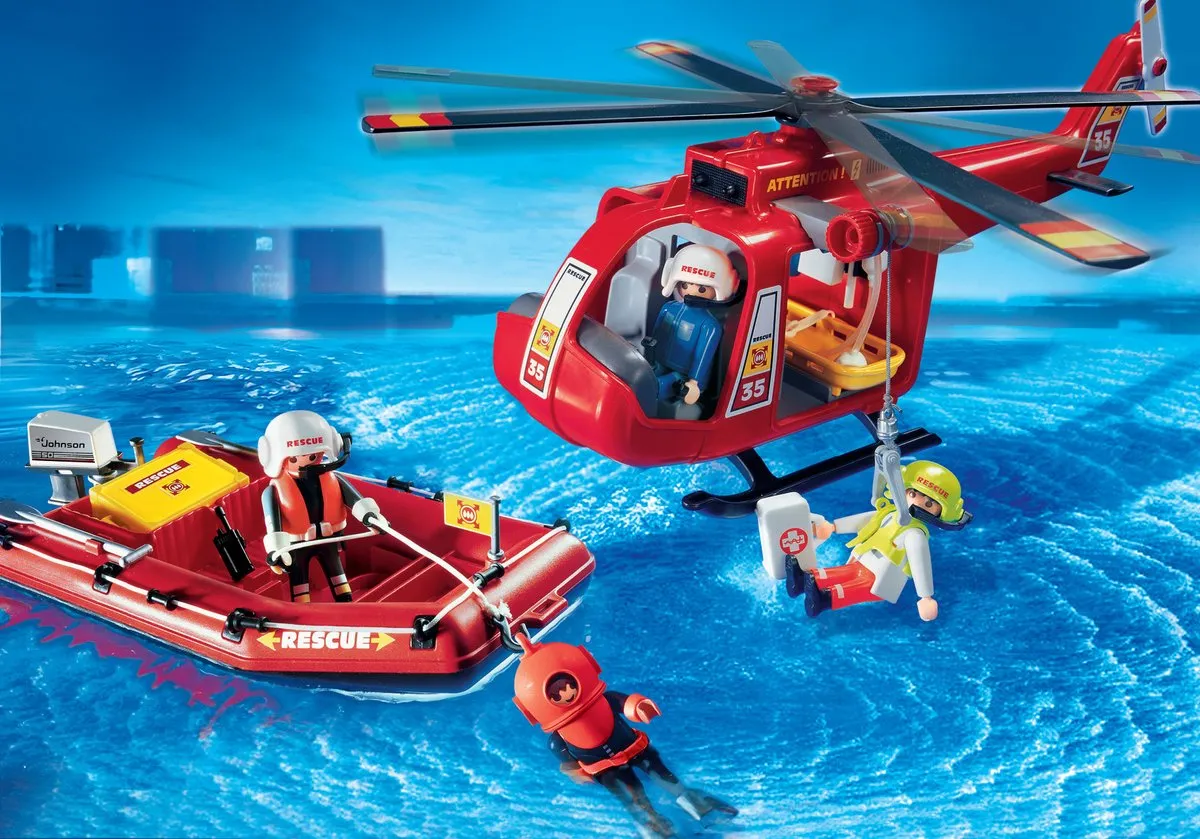 Playmobil Reddingshelikopter en boot 4428