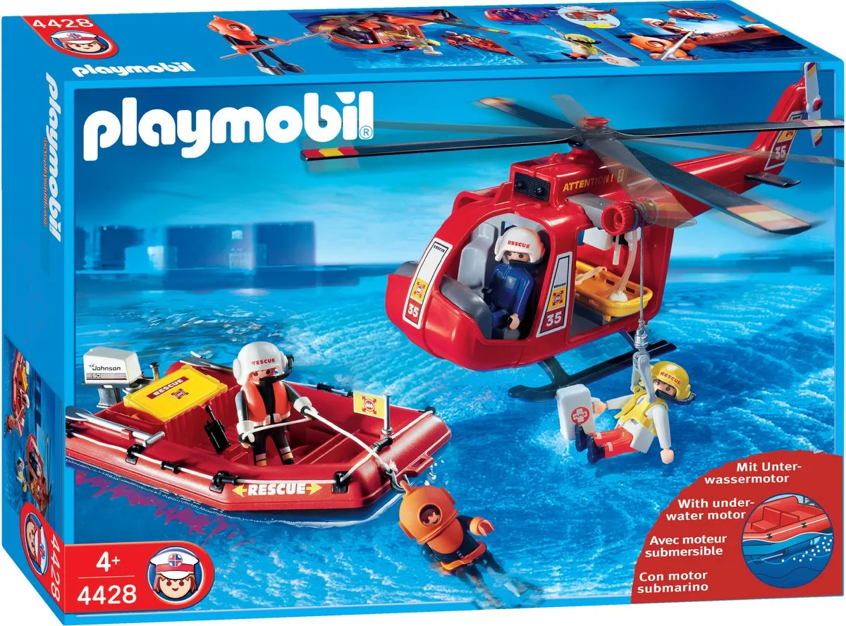 Playmobil Reddingshelikopter en boot 4428