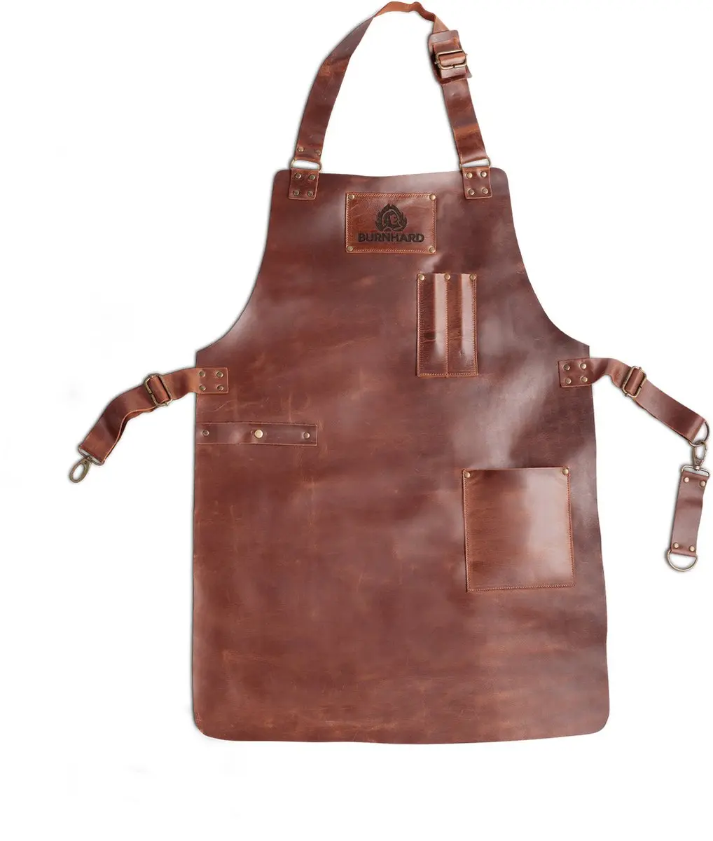 Burnhard Leren BBQ Schort - Pro Grill - Bruin - afbeelding 2 van 6