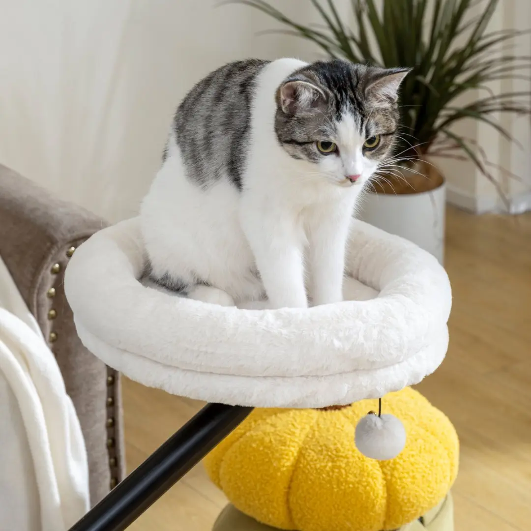 Pawhut Kattenhuis - 35x35x48cm Crèmewit