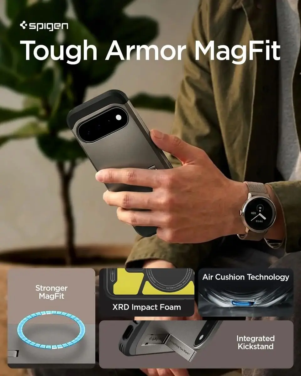 Spigen Tough Armor ACS11855 Hoesje - Google Pixel 11 - Gunmetal - afbeelding 6 van 6