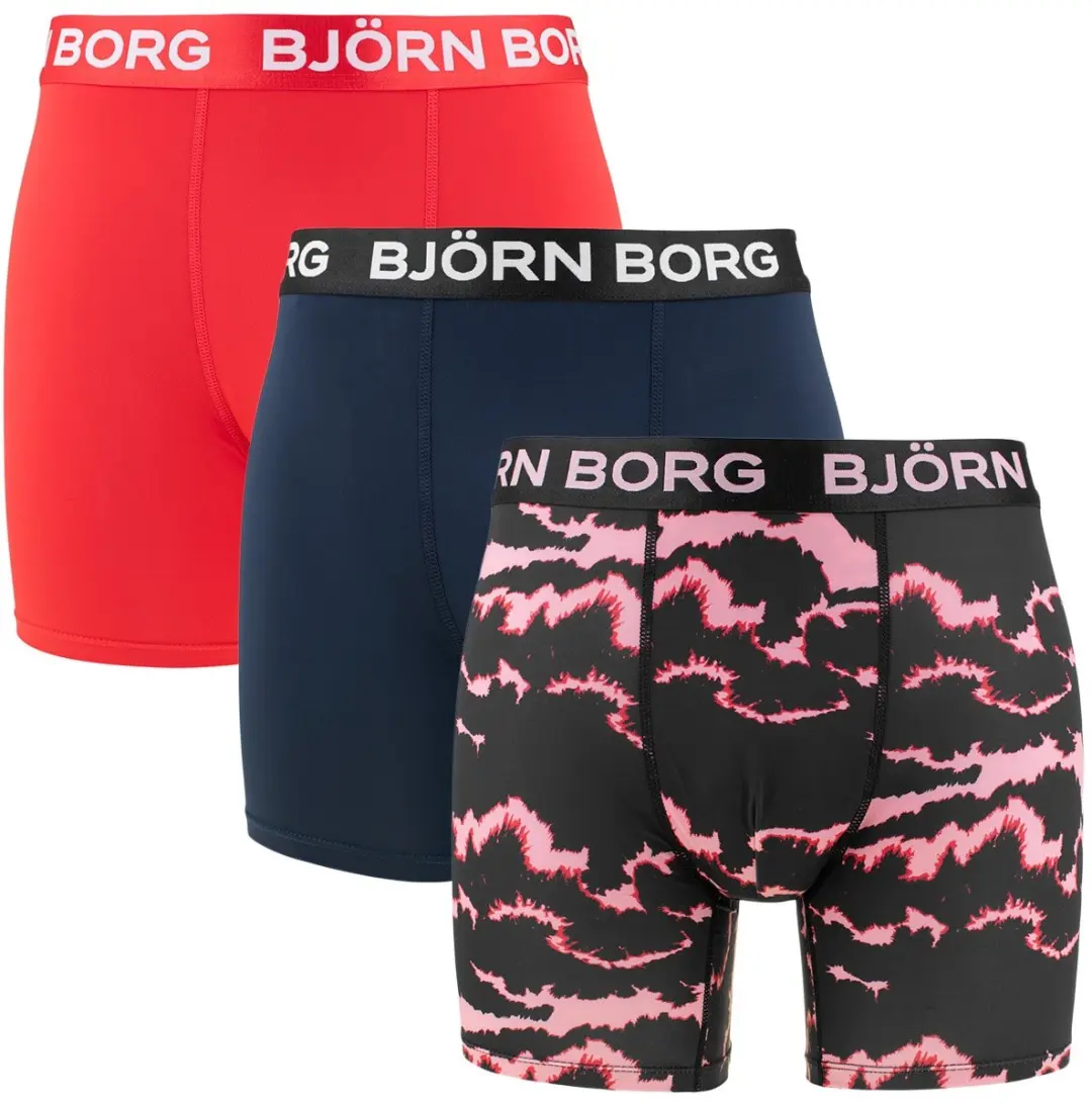 Björn Borg heren sports 3P boxers microfiber basic print multi