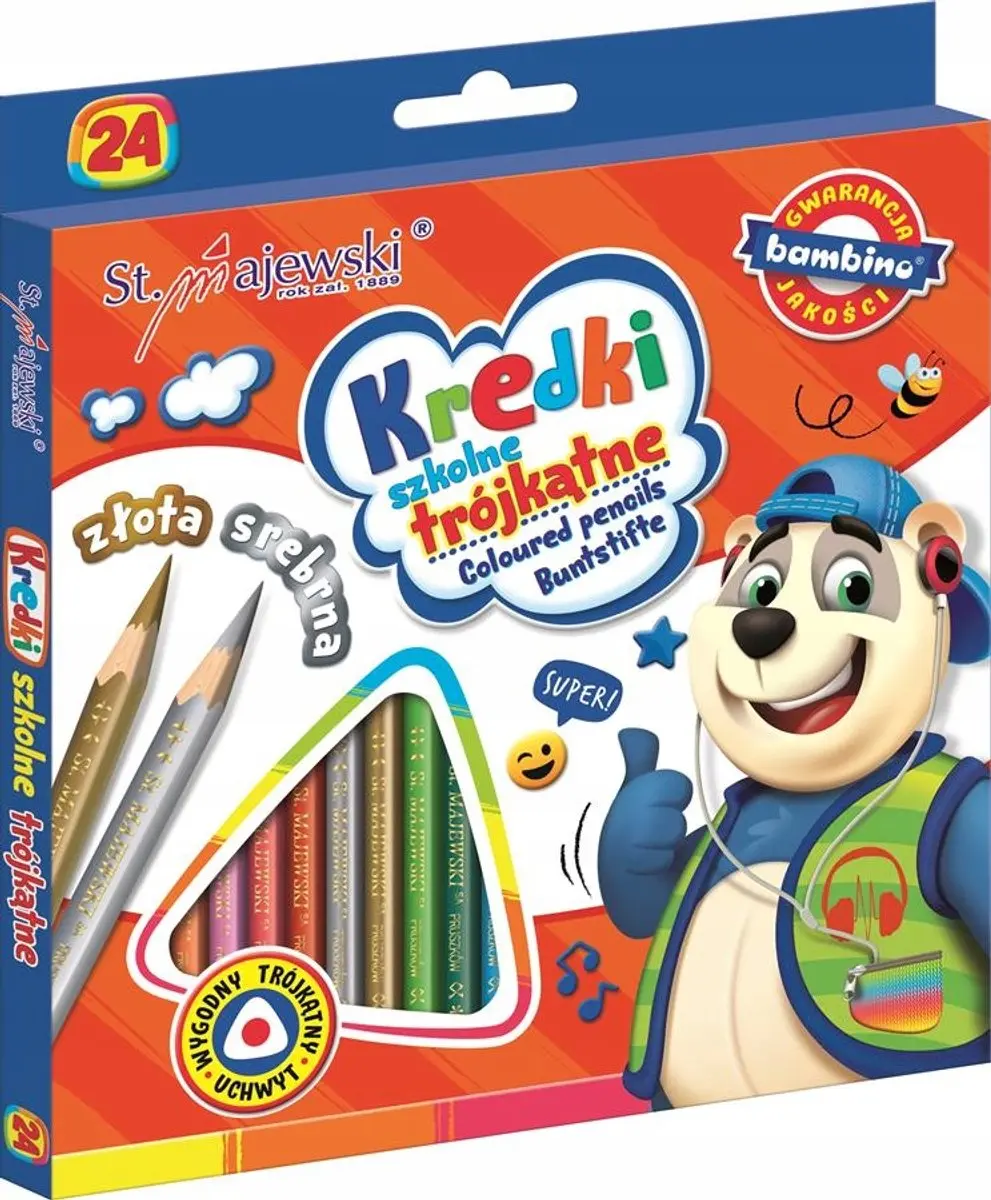 Bambino Driehoekige Kleurpotloden 24 Stuks - Multicolor