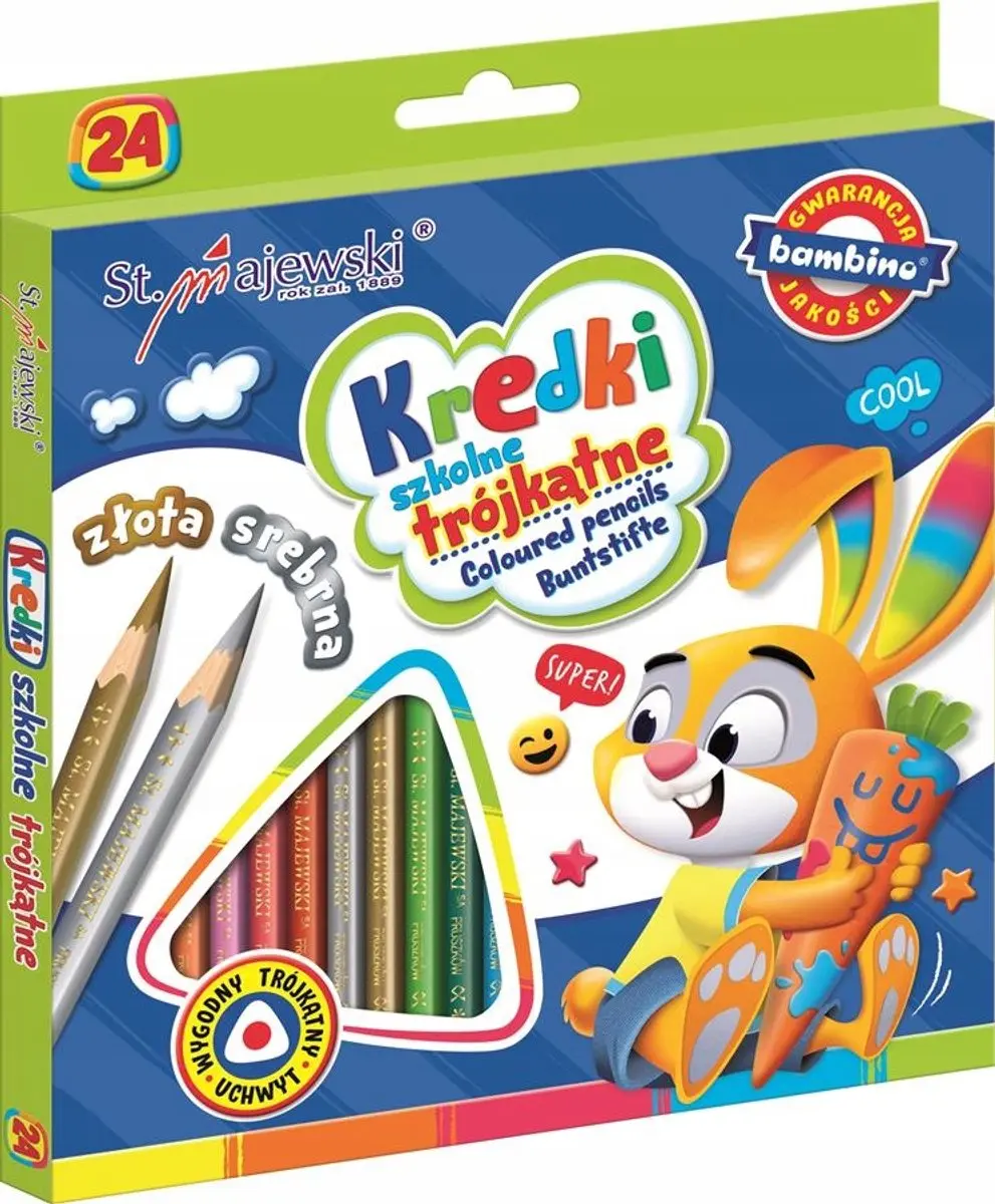 Bambino Driehoekige Kleurpotloden 24 Stuks - Multicolor