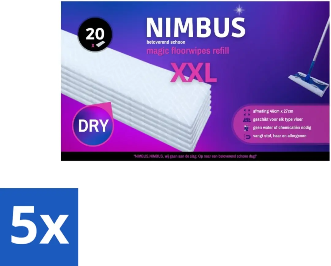 Nimbus Magic Vloerdoekjes XXL Navulling 20 Stuks