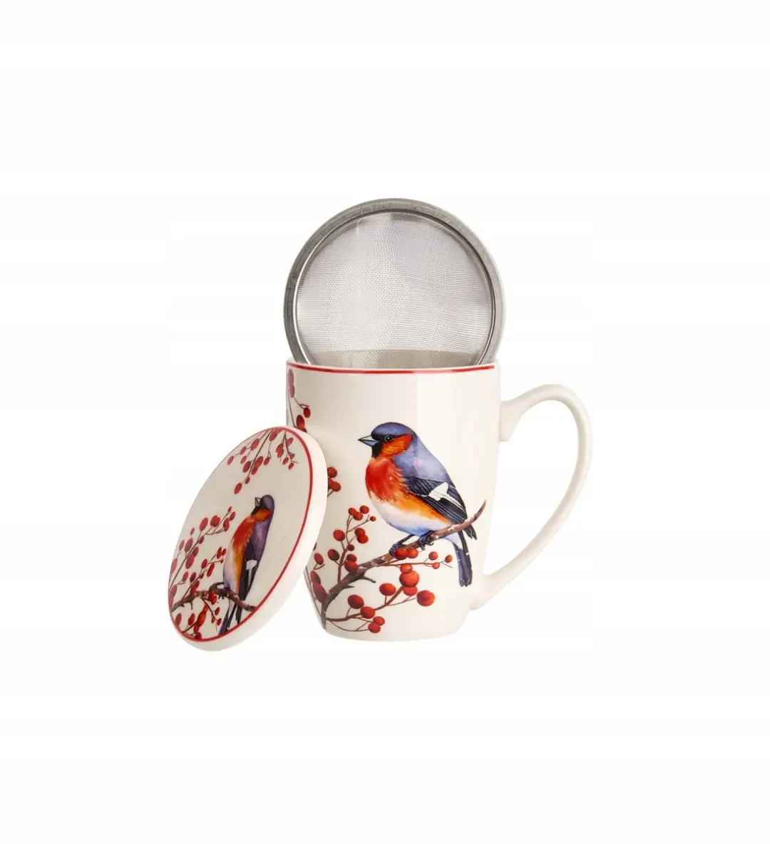 Duo Mok met Infuser CHRISTMAS BIRDS 3 - 360ml - Veelkleurig