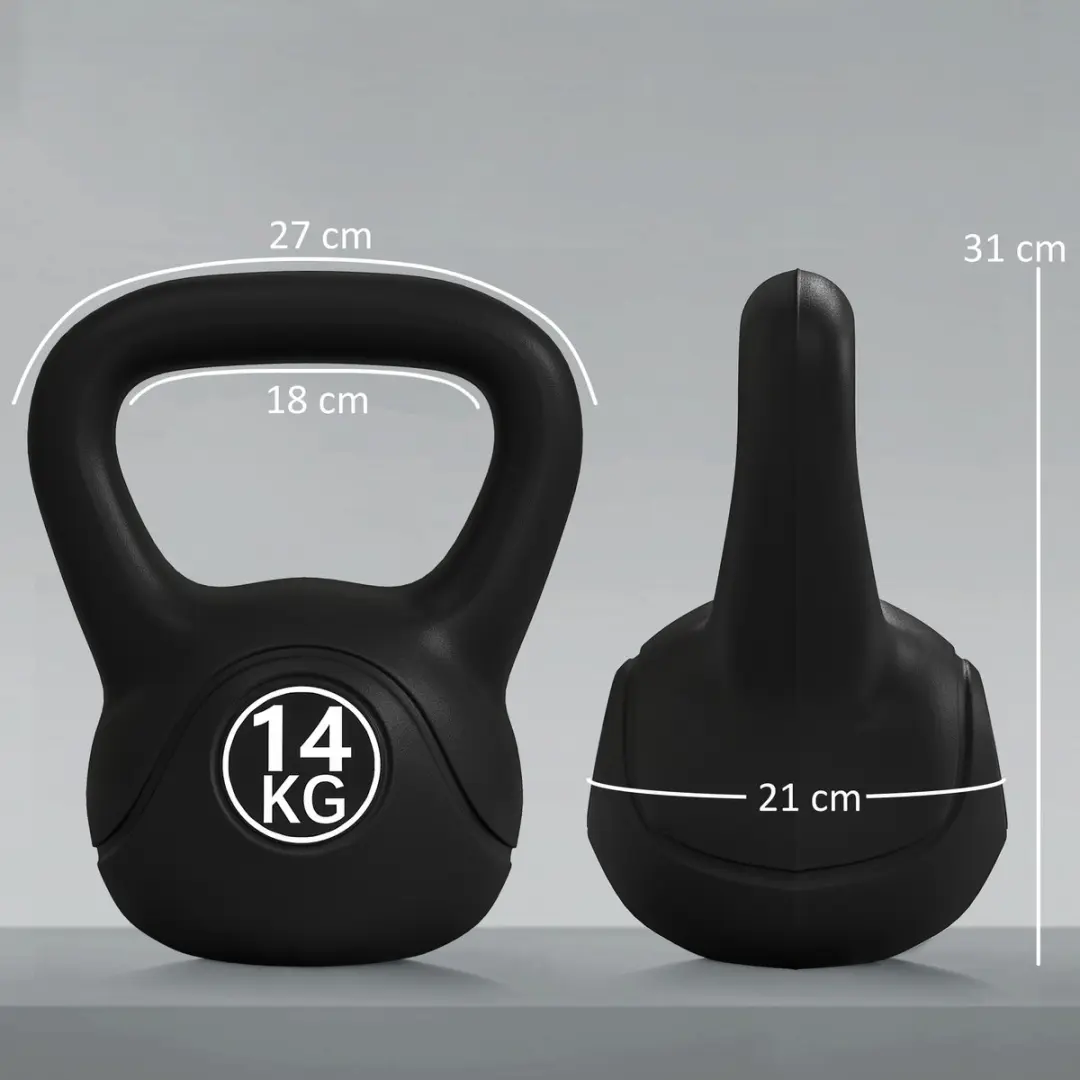 Homcom Kettlebell Kunststof - Zwart