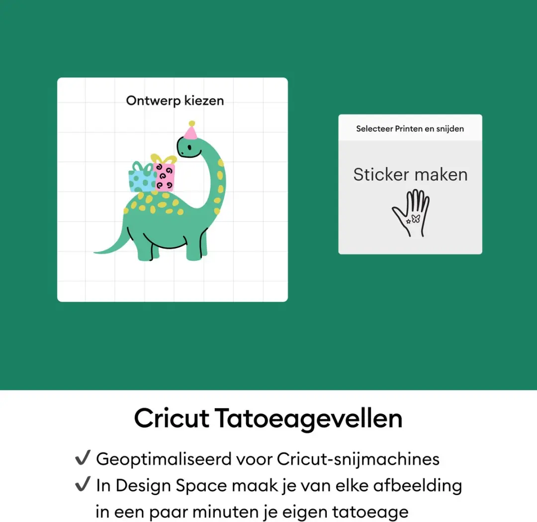 Cricut Printbare Vellen Tijdelijke Tatoeages A4 - 3 Stuks Transparant - afbeelding 4 van 6