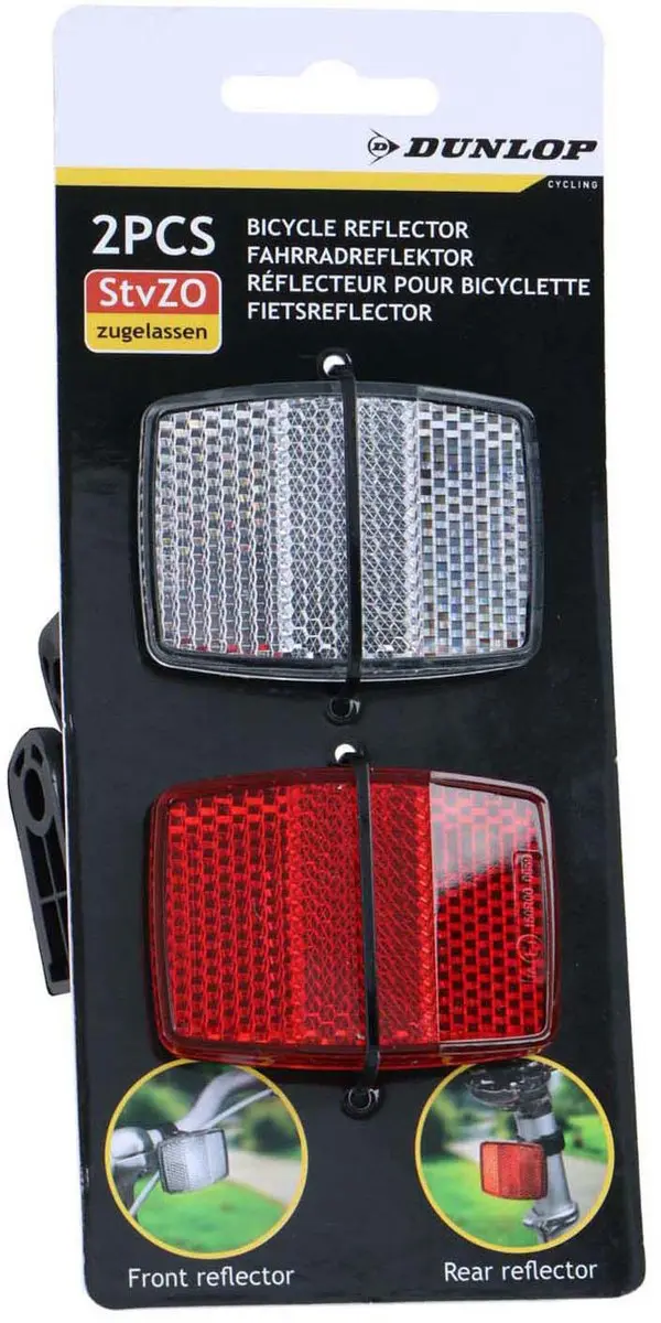 Dunlop K-Mark Fietsreflectorset - Rood