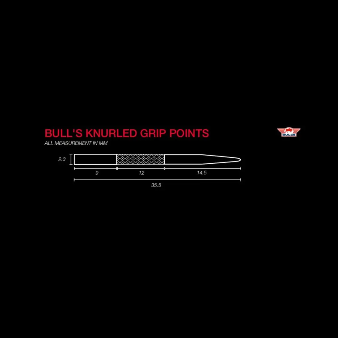 Bull's Knurled Grip Points BU-57606-35B - 3 Stuks - Zwart