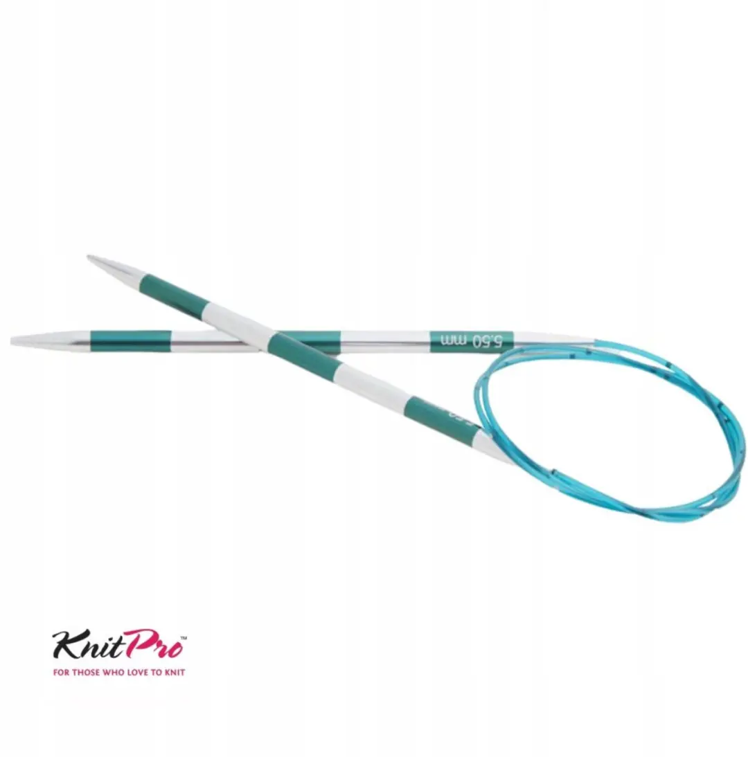 KnitPro Aluminium Breinaalden 2.00mm - 80cm - Blauw/Groen/Zilver