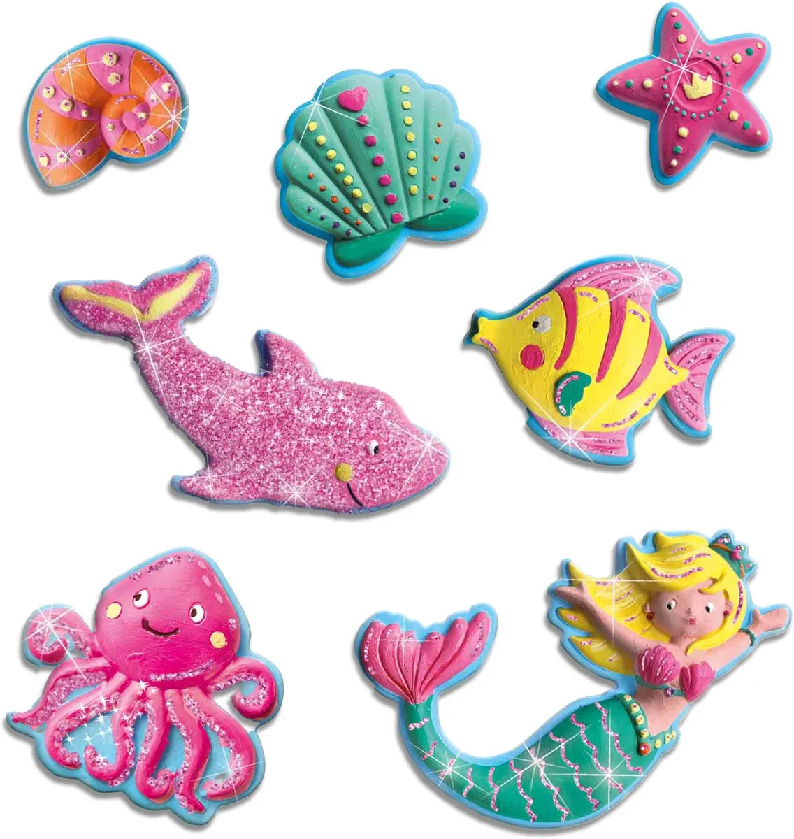 SES Creative Hobby Pink Oceaan Figuren Knutselset - 9 Stuks