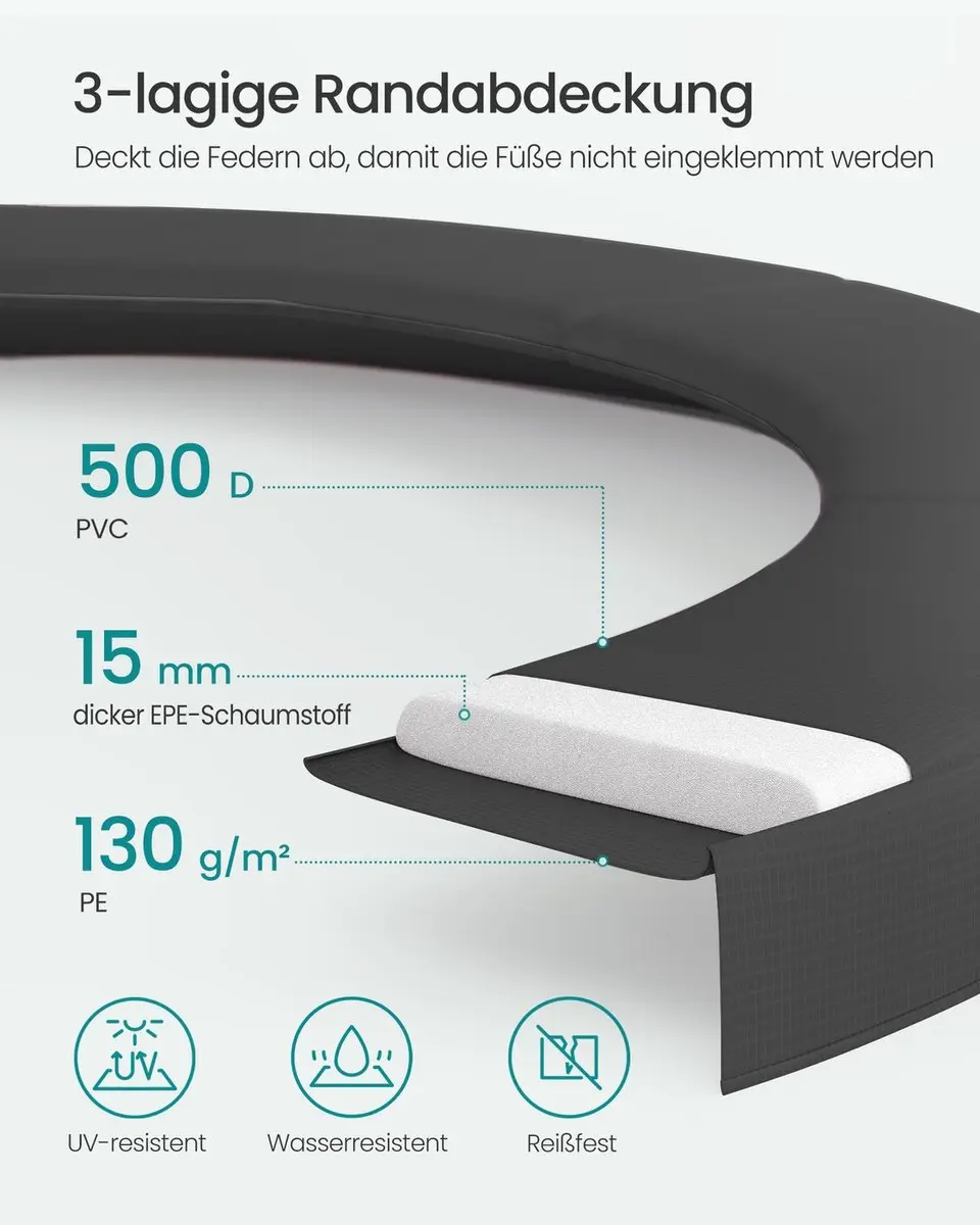 Songmics Trampoline 305cm - Zwart