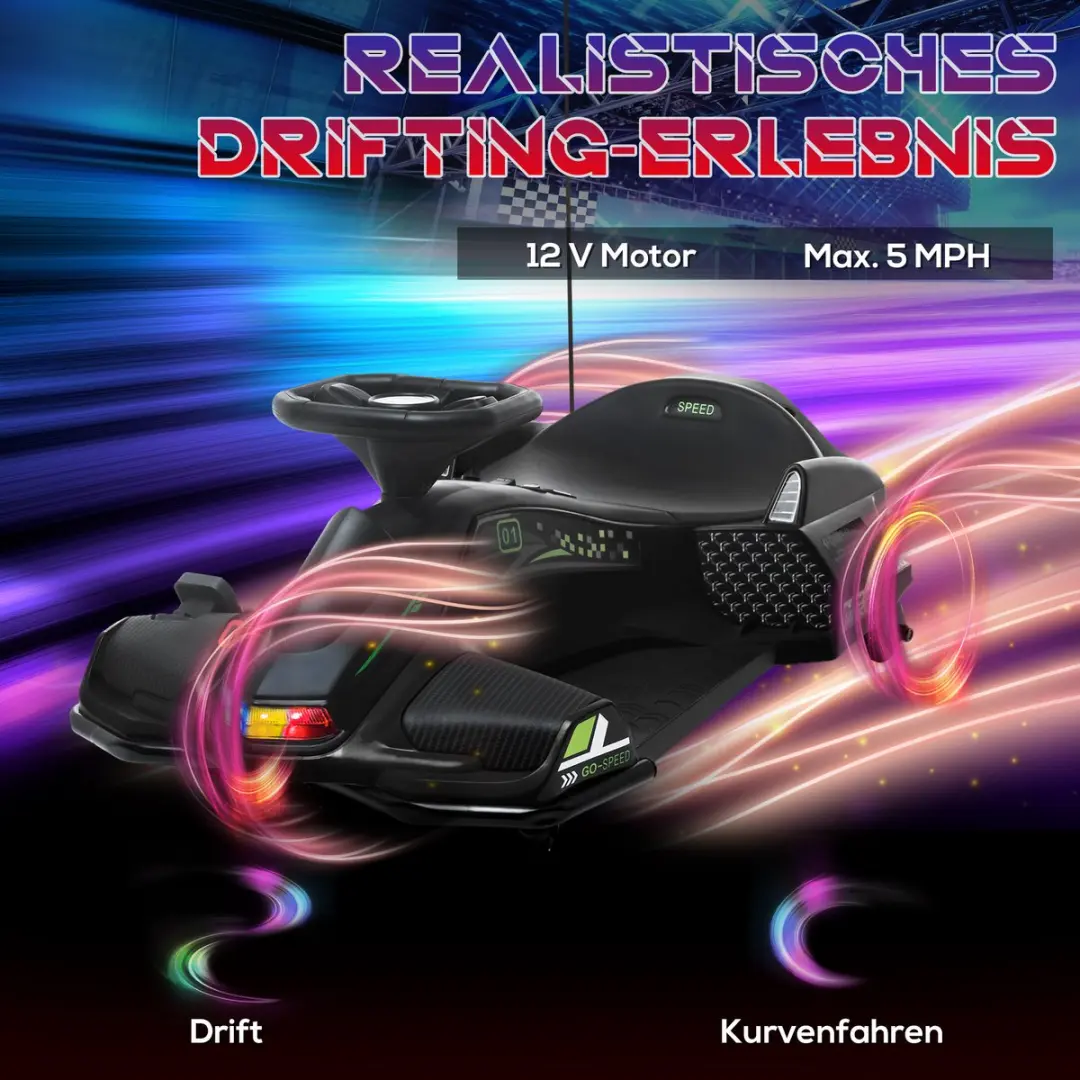 Homcom Elektrische Kart 90L x 53B x 99H cm - Zwart