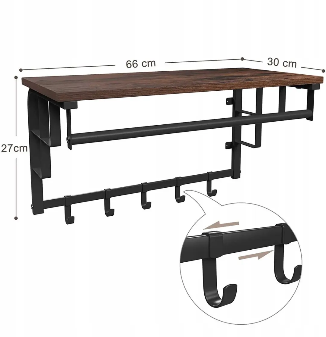 Songmics Industriële Wandplank Rustiek Loft - Mantel & Kostuum
