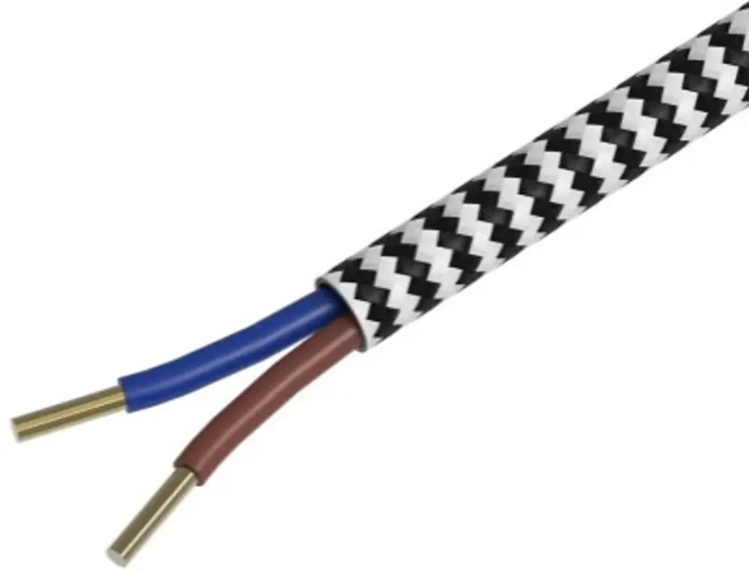 Calex Textielsnoer 3m - 2-aderig - Zwart/Wit