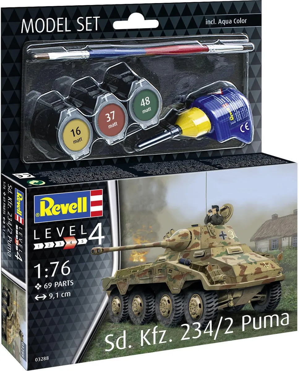 Revell 63288 Sd.Kfz. 234/2 Puma Modelbouwpakket 1:72 - Militaire voertuigen - Multi