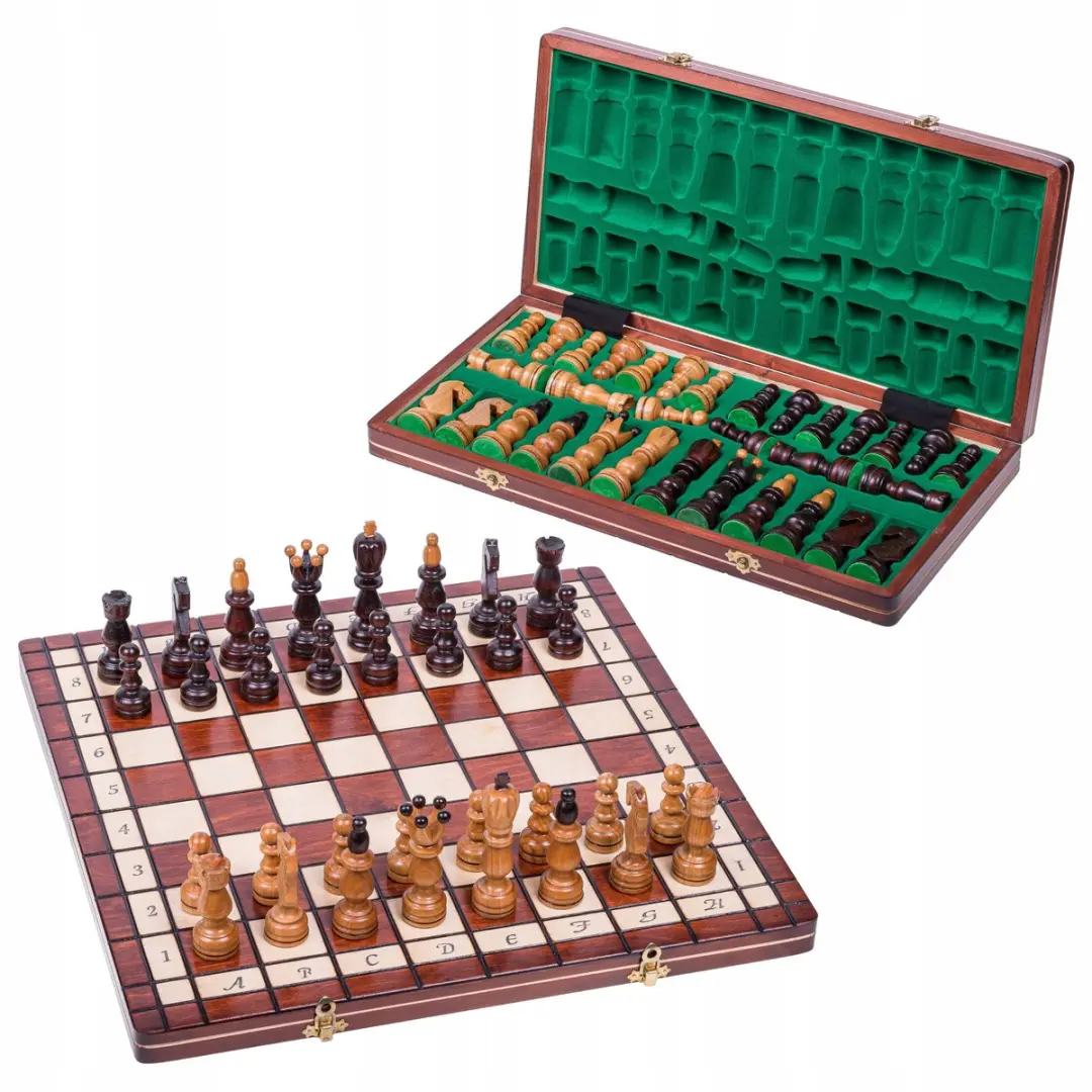 Luxe Houten Presidenten Schaakset 45x45cm