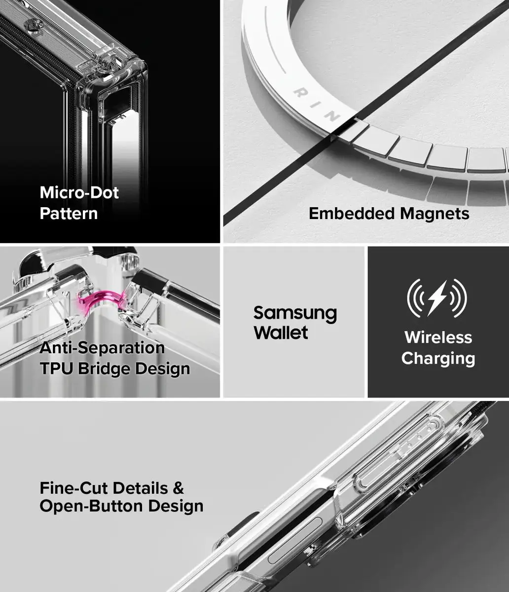 Ringke Fusion Flap Magnetic Hoesje - Samsung Galaxy Z Fold8 - Transparant