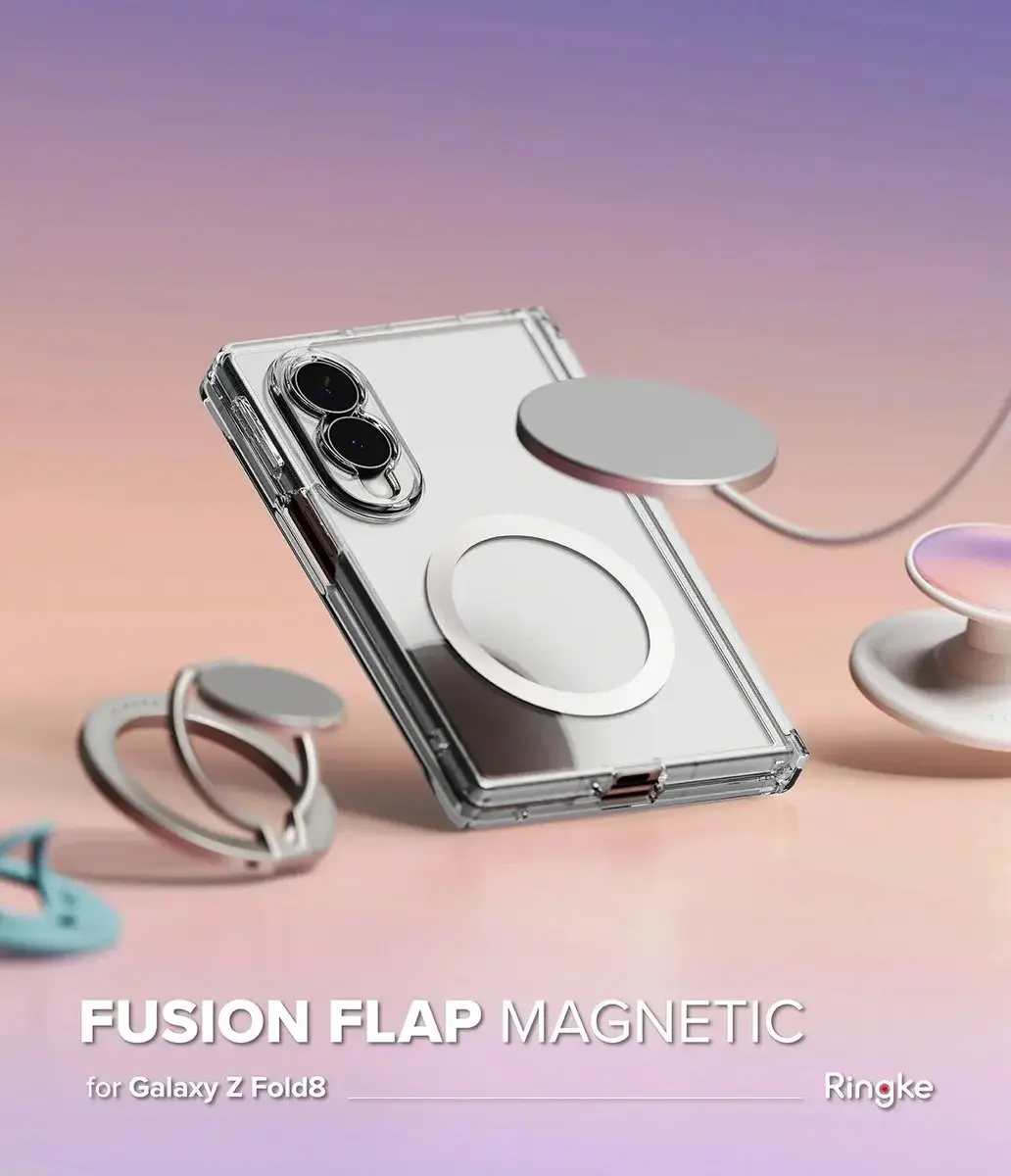 Ringke Fusion Flap Magnetic Hoesje - Samsung Galaxy Z Fold8 - Transparant