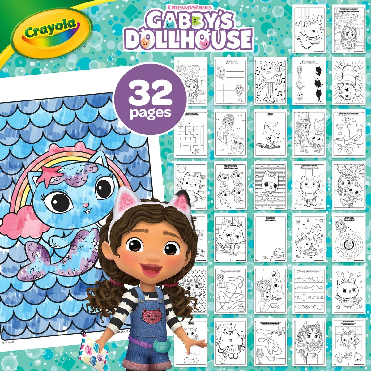 Crayola Gabby's Poppenhuis Kleurboek - 32 Pagina's - 7 Mini Viltstiften