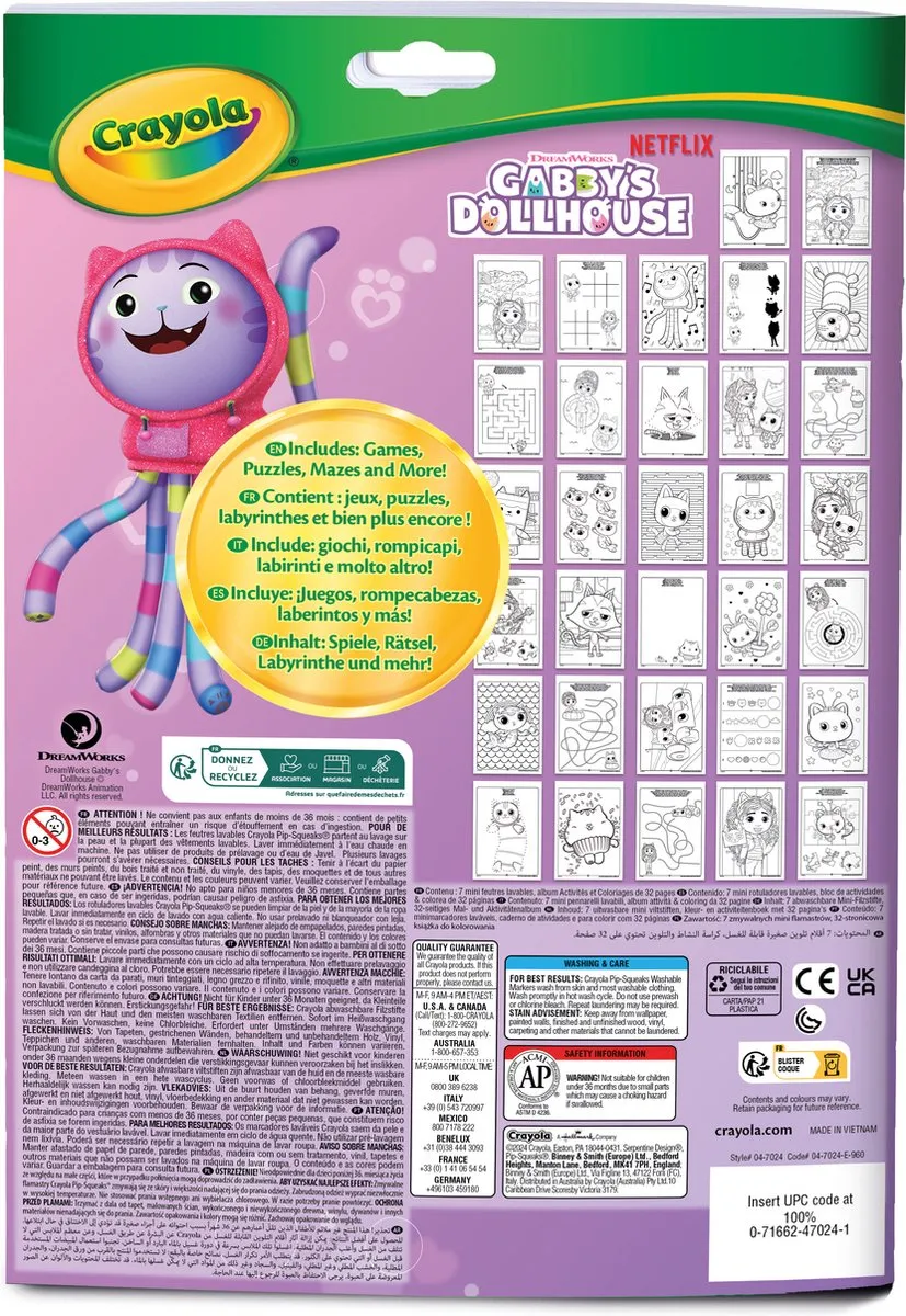 Crayola Gabby's Poppenhuis Kleurboek - 32 Pagina's - 7 Mini Viltstiften