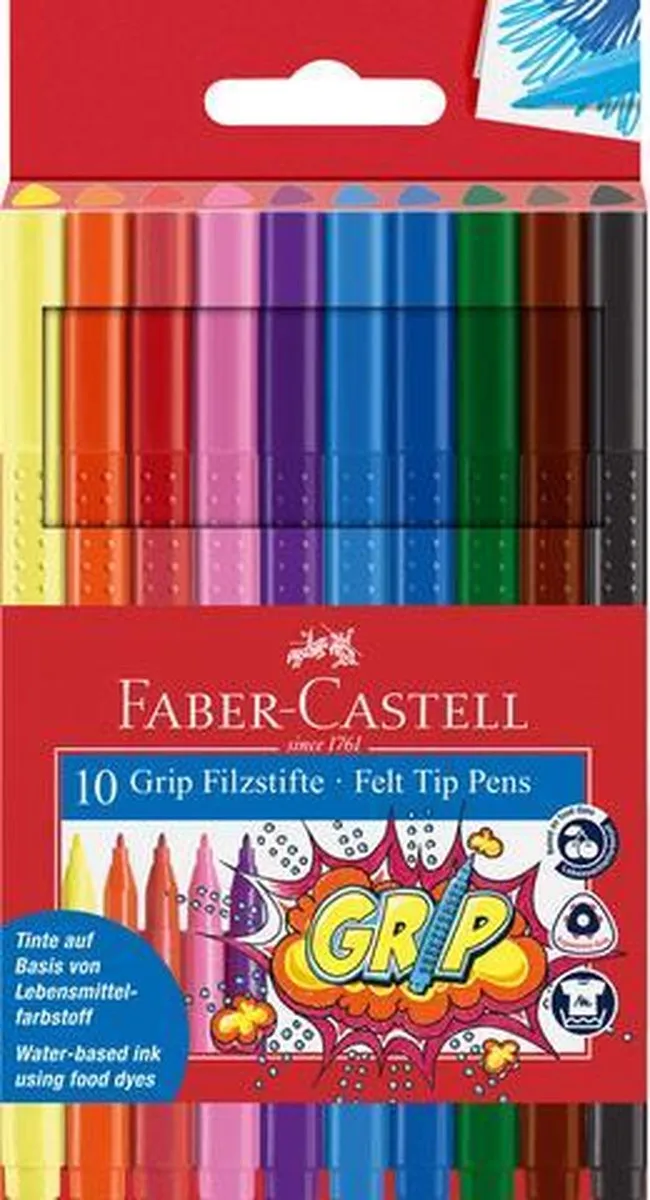 Faber-Castell GRIP Colour Viltstiften - 10 Stuks