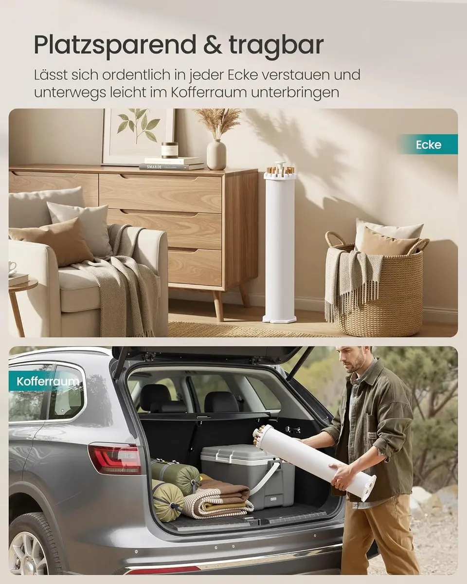 Songmics LLR530YW01 Opvouwbaar Wasrek - 16 Armen - Natuurlijk